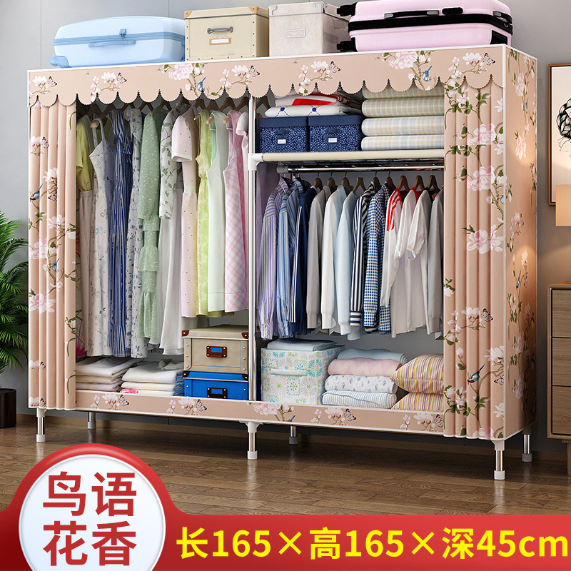 Picture of 2025 New Steel Pipe Fabric Wardrobe Simple Assembly Wardrobe Home Bedroom Cabinet Rental Single Wardrobe