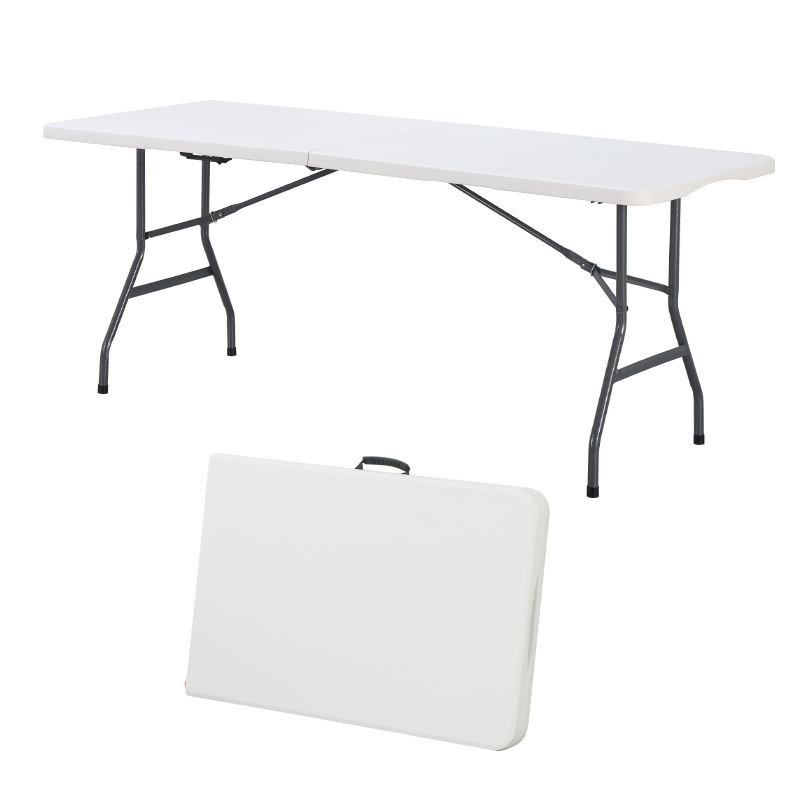 Picture of 1.8m Outdoor Plastic Folding Table Conference Long Blow Molded Table Night Market Stall Table Portable Banquet Dining Table
