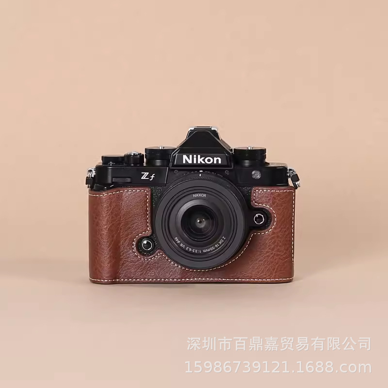 Picture of For Nikon ZF Leather Case Base ZF Micro Single Camera Bag Portable Retro Protective Case Single Shoulder Photography Bag