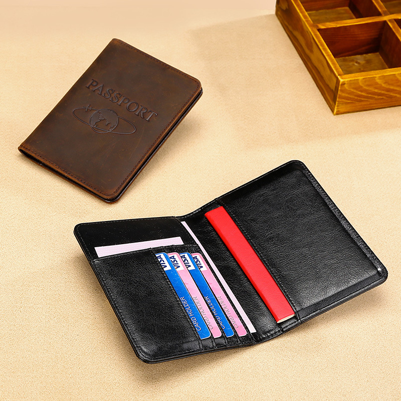 Picture of Cross-border Long Passbook Bag Head Layer Cowhide Passbook Holder Large Capacity Multi-card ID Bag RFID Anti-theft Card Bag
