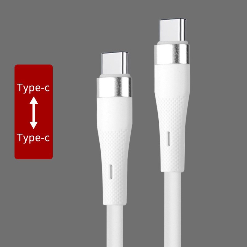 Picture of Manufacturer Aluminum Alloy Type-C Data Cable Suitable for Pingguo Mobile Phone Tablet Notebook Dual C Port Charging Cable