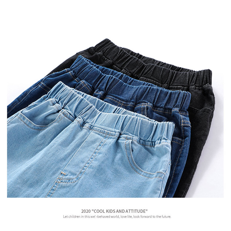 Picture of Children's Jeans 2025 Summer Thin Stretch Jeans Versatile Trendy Kidsren's Clothing Street Stall Wholesale Manufacturer Supply