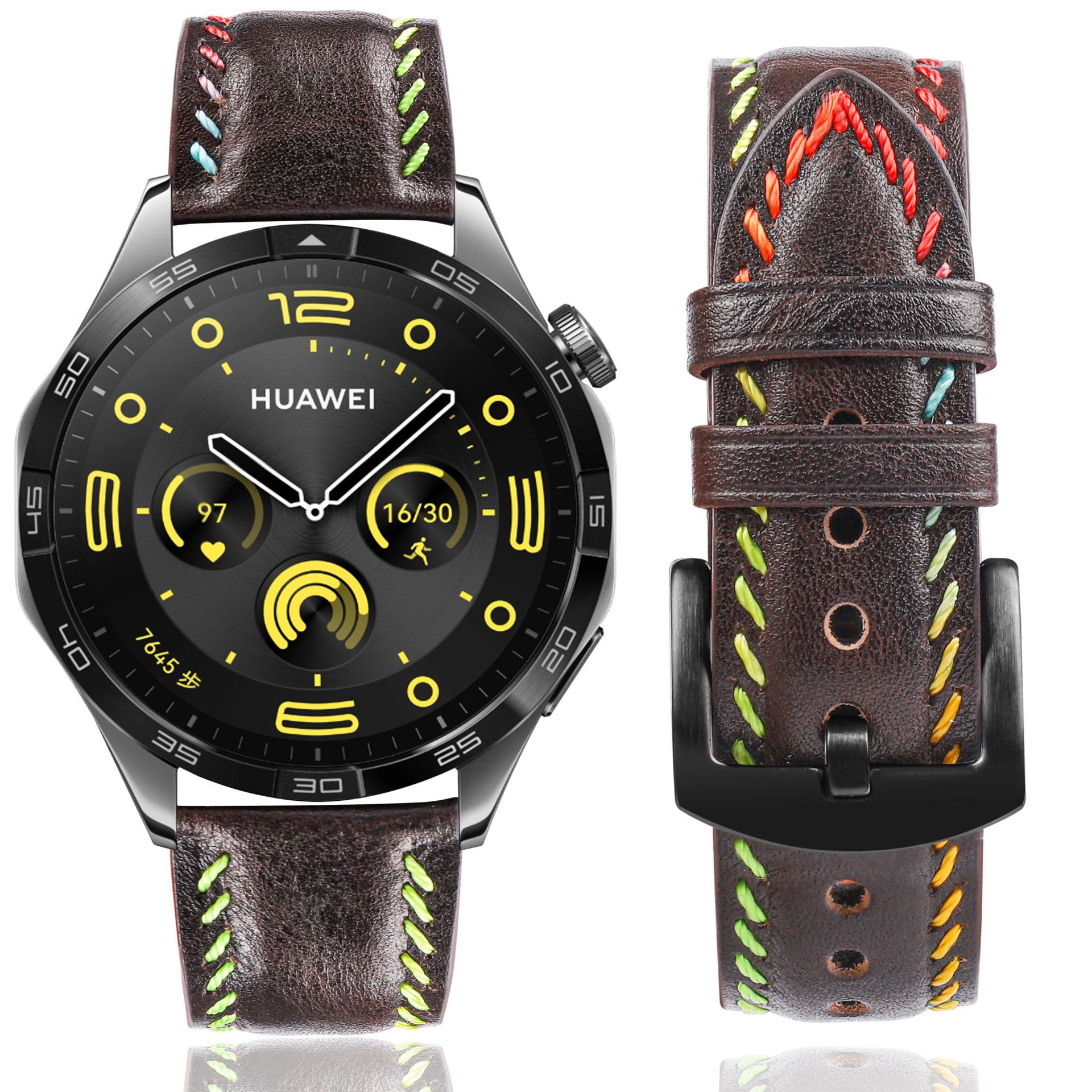 Picture of Suitable for Huawei watch strap genuine leather handmade car line Samsung strap 22mm men and women strap in stock Jiaming Universal