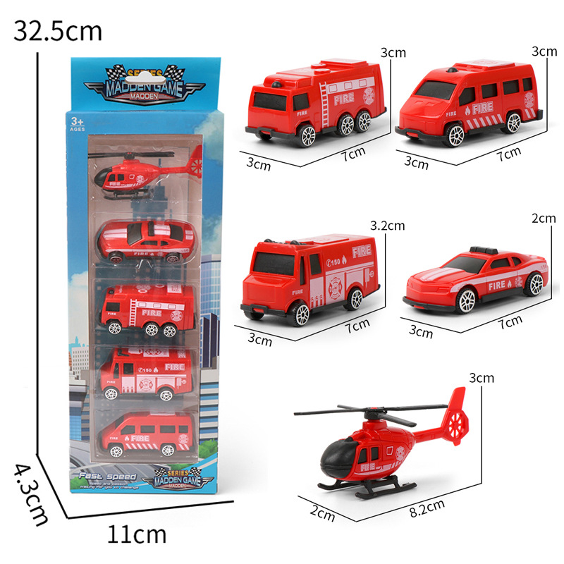 Picture of Children's toy car suit boy back to force sliding car military tank armored vehicle fire truck engineering vehicle