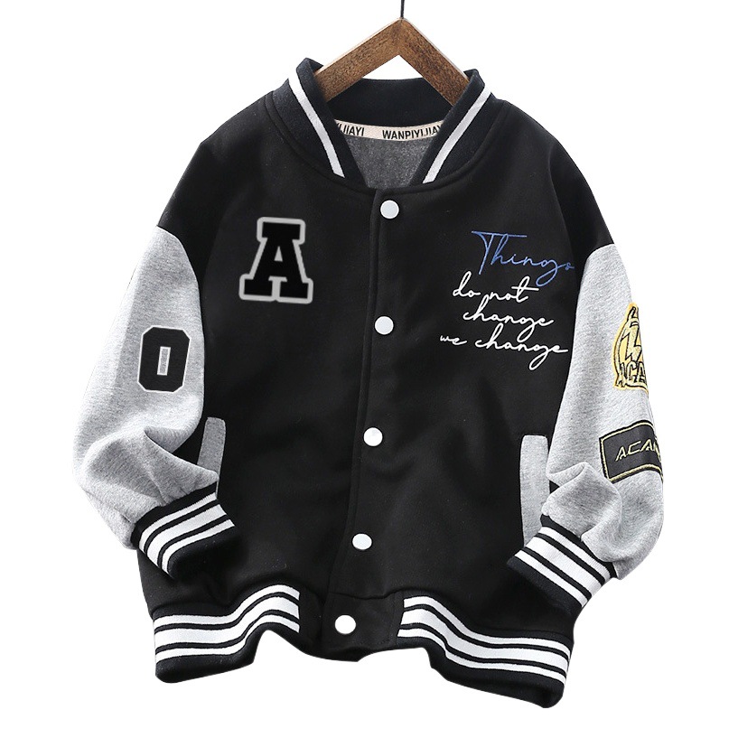 Internet Celebrity Boys Spring & Fall Jacket 2025 New Medium and Large Children Korean Style Jacket Boys Baseball Uniform Trendy Brand Handsome Top