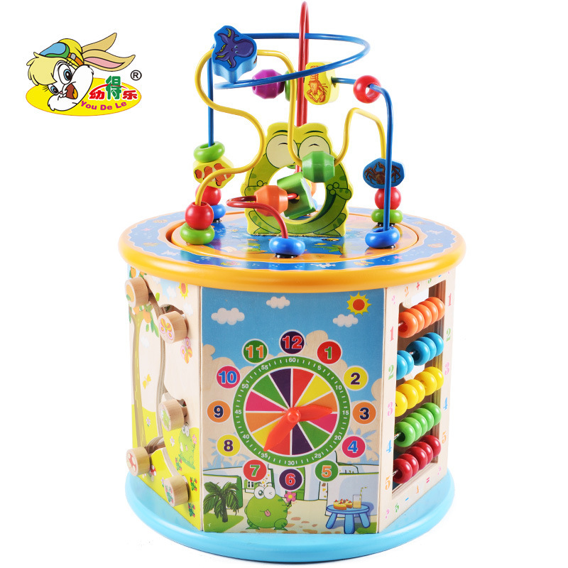 Picture of Children's Toy Large Eight-function Beaded Treasure Box Educational Beaded Wooden Multifunctional Early Education Gift