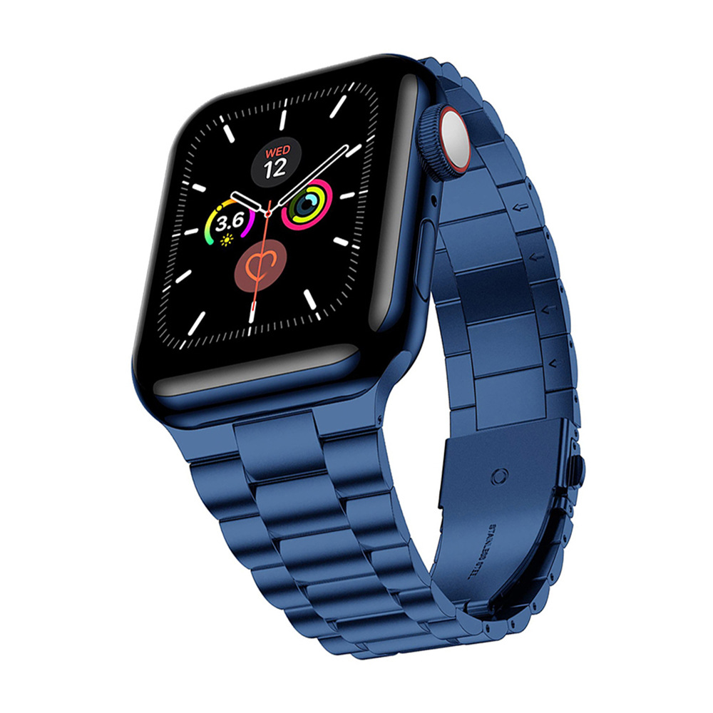 Picture of Suitable for Apple Watch S10 Stainless Steel Thin Metal Three-Bead Integrated Strap