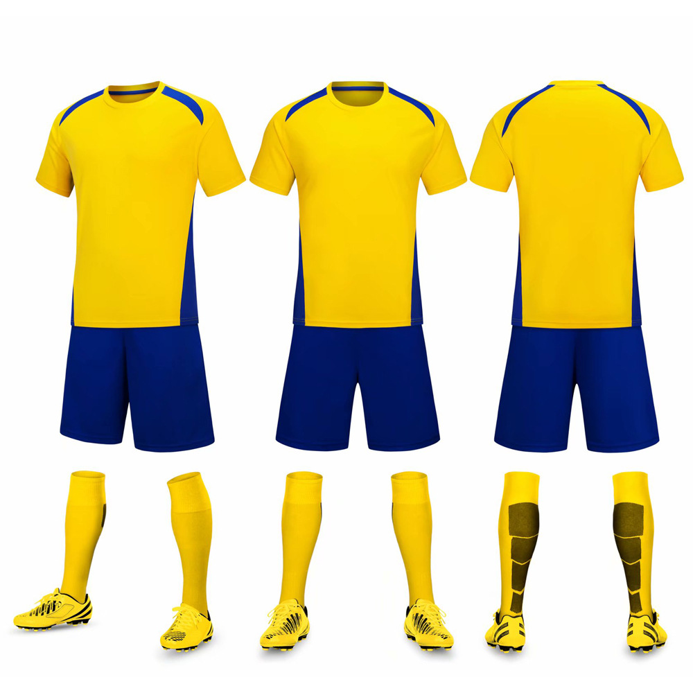 Picture of Wholesale football suit set adult children light board Football suit breathable sweat-absorbent printing number training match ball suit spot