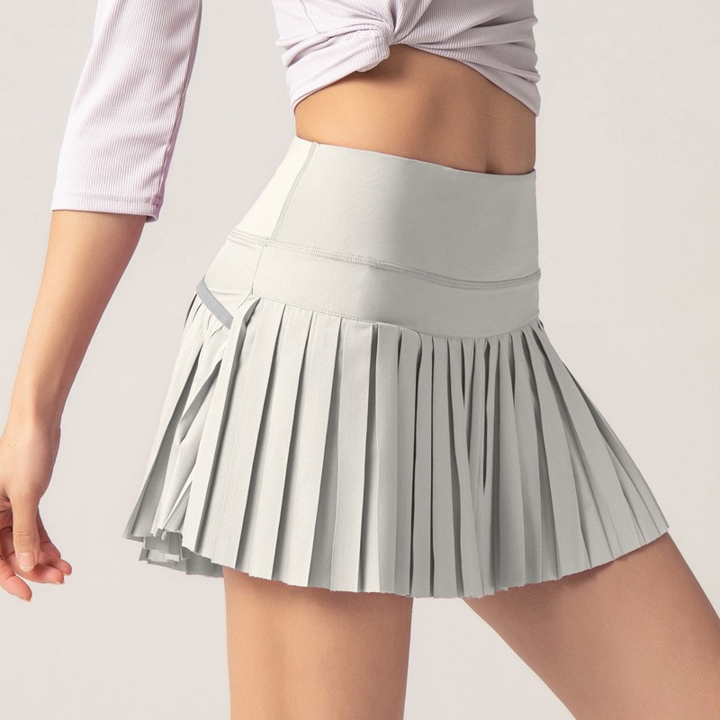 Picture of Summer New Women's Pleated Sports Culottes Breathable Quick-Drying Anti-Exposure Yoga Running Fitness Tennis Dance Skirt