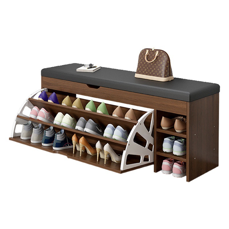Tipping Bucket Shoe Changing Stool Home Door Shoe Cabinet Sit-Down Shoe Changing Stool Entrance Stool Popular Entry Soft Bag Cushion Shoe Rack