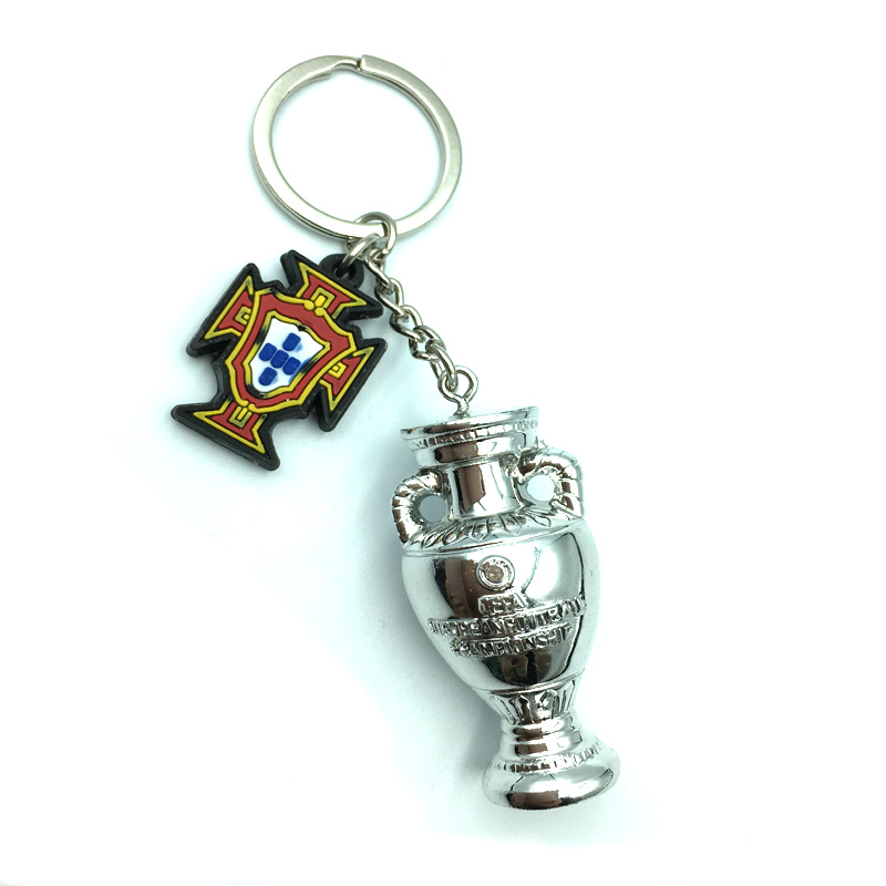Picture of Brazil France Portugal Hercules Cup World Cup plus PVC team emblem football resin trophy fans keychain