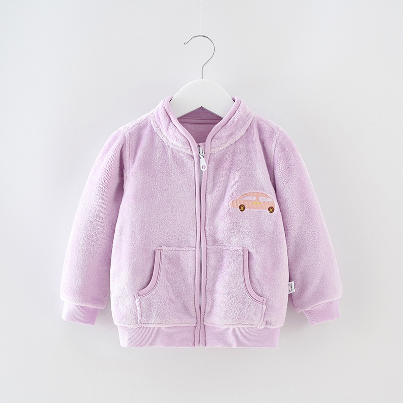 Picture of Children's coat spring and autumn flannel baby coat girls boys cardigan sweater baby coat a generation of hair