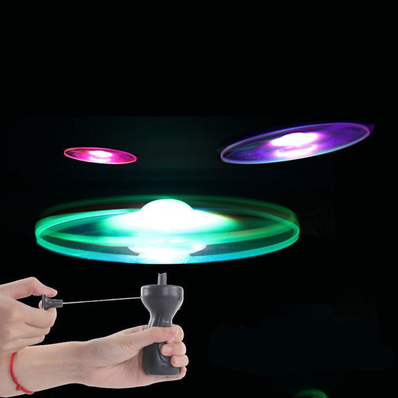 Night Market Hot Pull Luminous UFO TikTok Internet Red Same Children's Luminous Toy Stall Supply Flash Frisbee