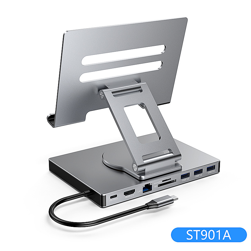 Picture of type-c docking station 4k60hz gigabit port usb3.2 splitter mobile phone tablet rotating bracket expansion dock