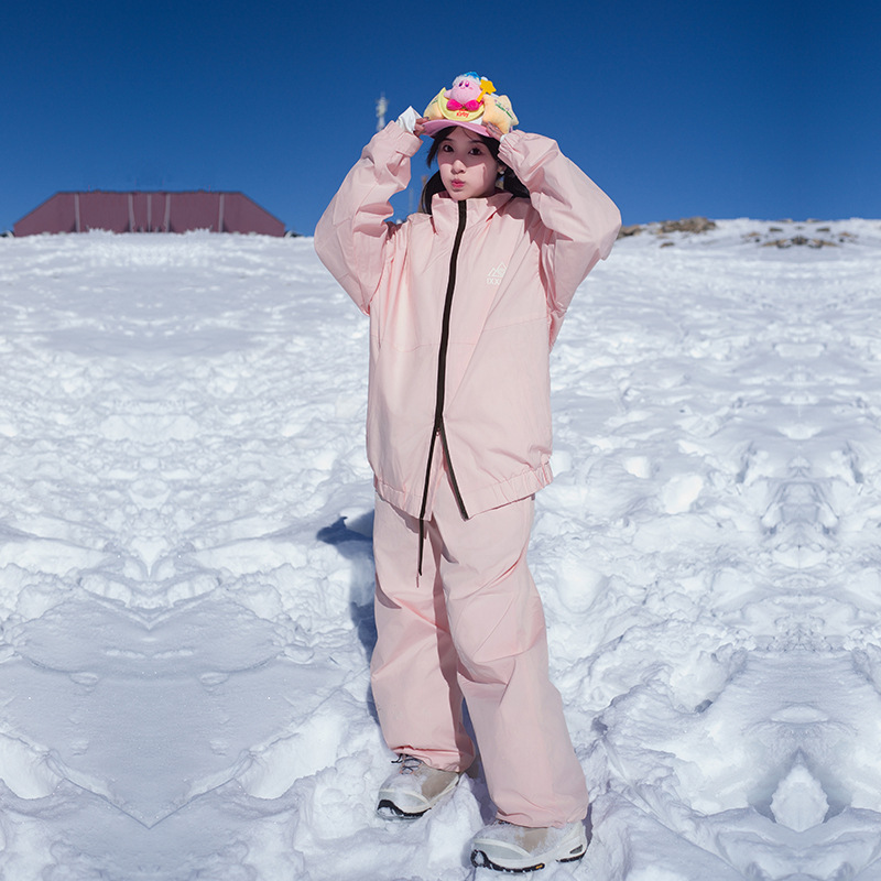 Picture of in stock Wholesale Snowboard Ski Suit Hooded Girls Bright Color Waterproof Warm fleece-lined Thickened Jacket Mountaineering Suit