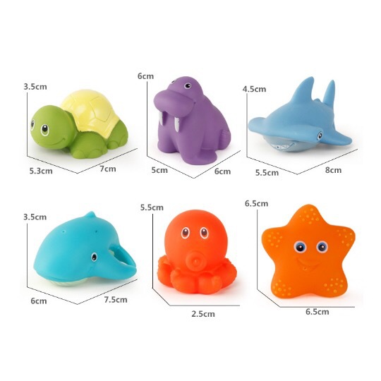 Picture of Children's water spray temperature-sensitive color-changing animal bathroom toy shark fishing Bath Pond glue playing water fishing fish toy
