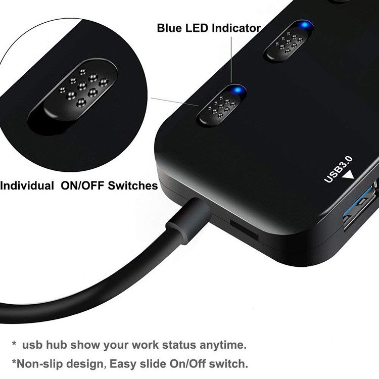 Picture of High-Speed USB 3.0 4-Port Hub One to Four Usb3.0 Hub Manufacturer 4/7 Port Switch