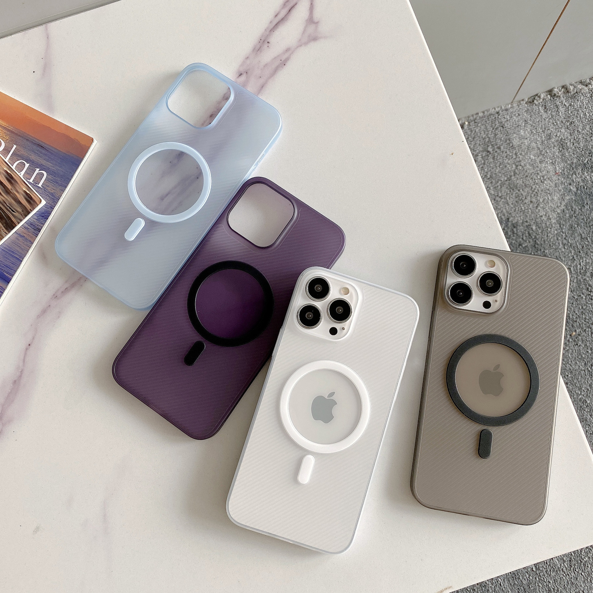 For Apple 16 Magnetic Attracted Frosted Phone Case iphone15 Simple Protective Case 14promax Ultra-thin 13 Twill