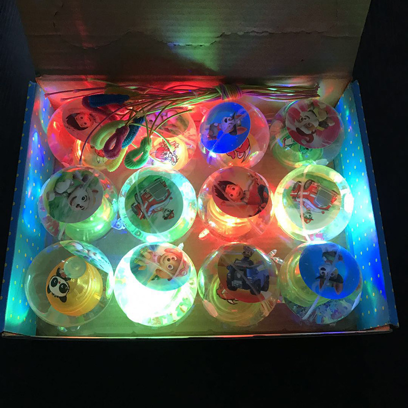 Picture of 5.5cm with rope flash crystal ball luminous elastic ball colorful jumping ball children's toy cartoon ball