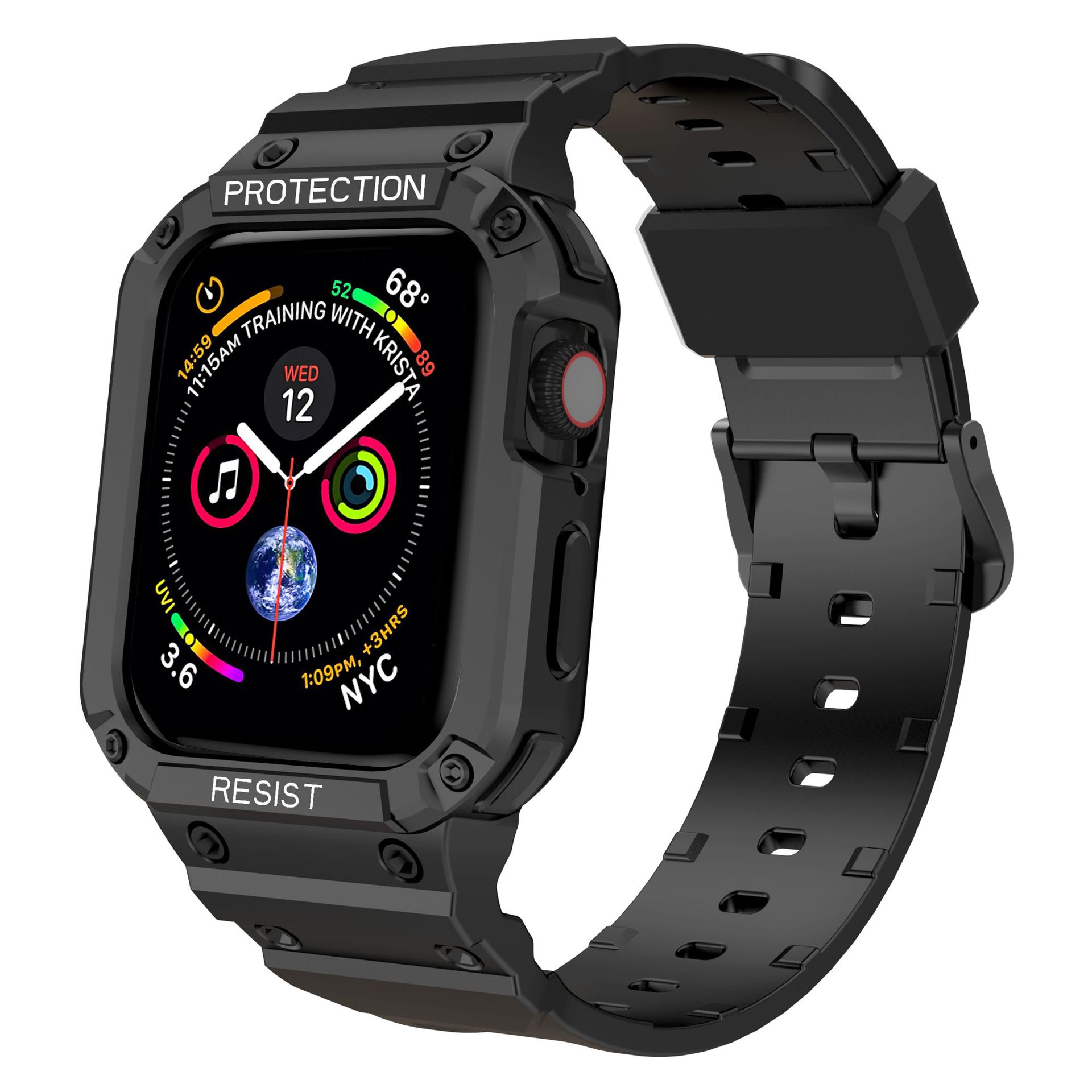 Picture of For Apple Watch One-piece Strap Silicone Drop-resistant iwatch87654321s9 Solid Color TPU Strap Wholesale