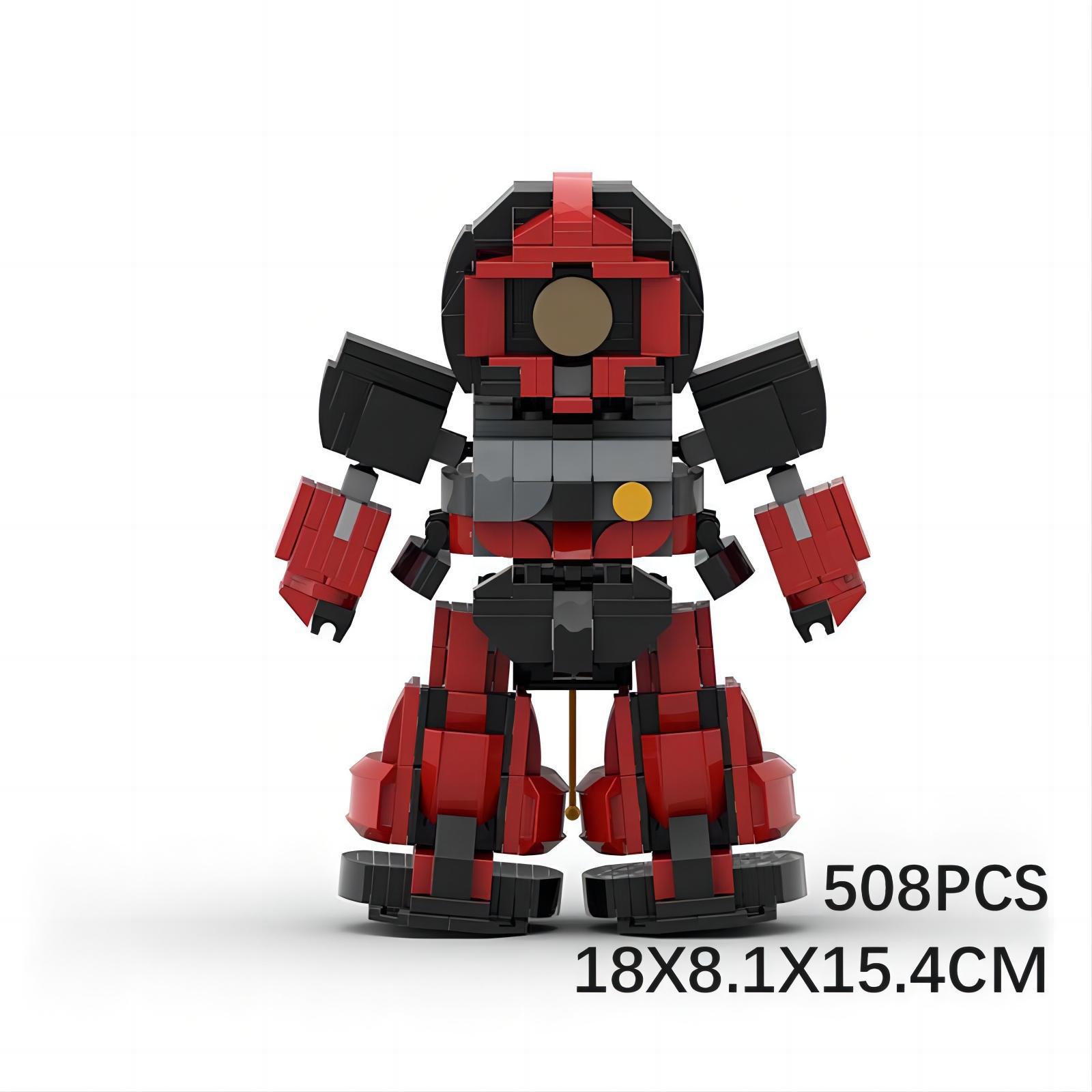 Picture of Cross-Border Domestic Moc Building Blocks Small Particles Compatible with Lego Set Shiya Special Big Magic Red Mecha Robot