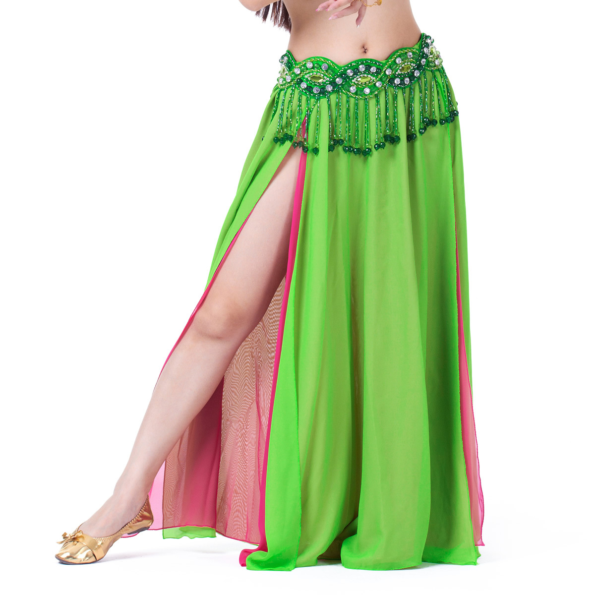 Picture of Double Split Chiffon Dress Belly Dance Sexy Dress Dance Dress Belly Dance Stage Performance Dress