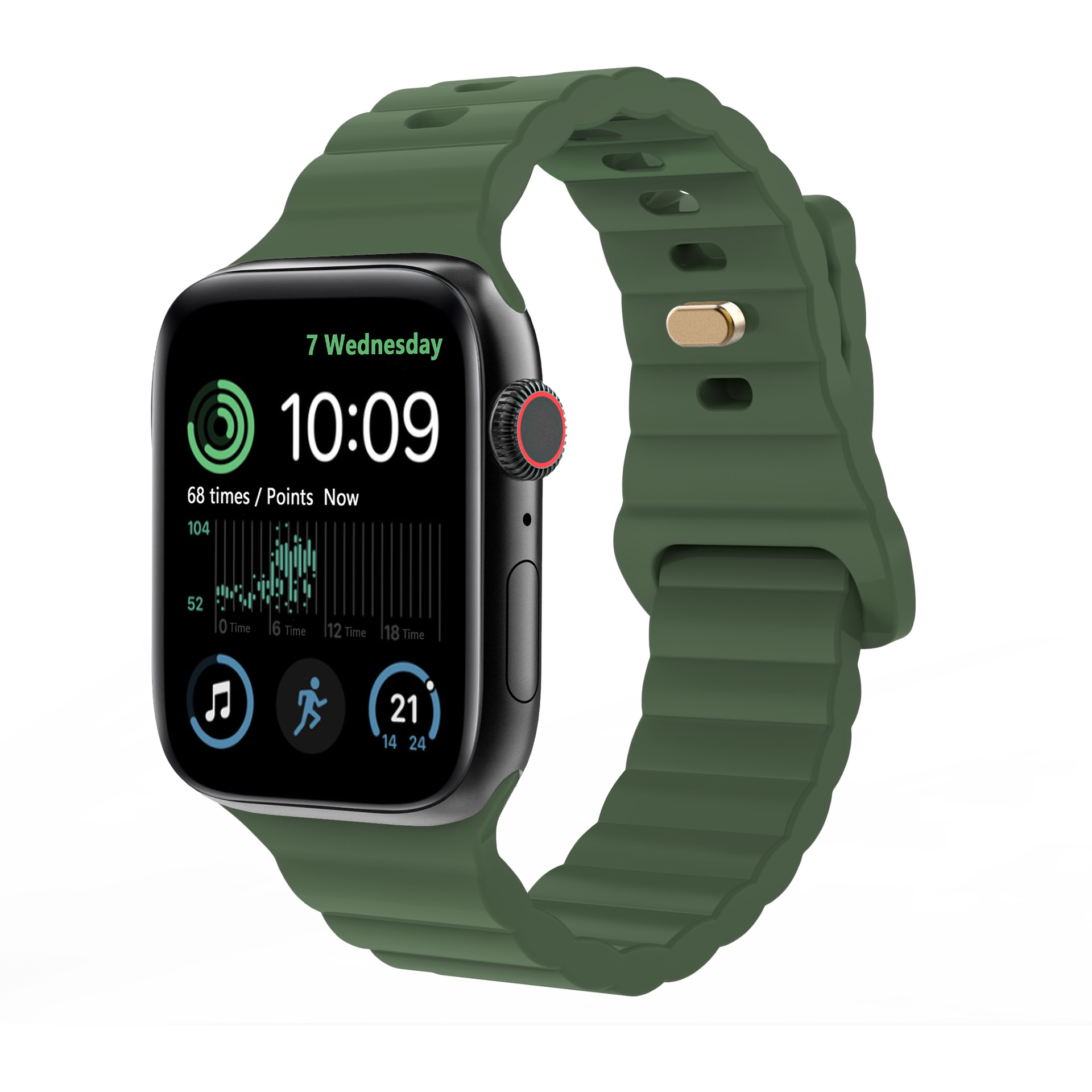 Picture of For Apple Watch iwatch1087654 Silicone Strap applewatch9 Lightning Buckle Wave Pattern Solid Color