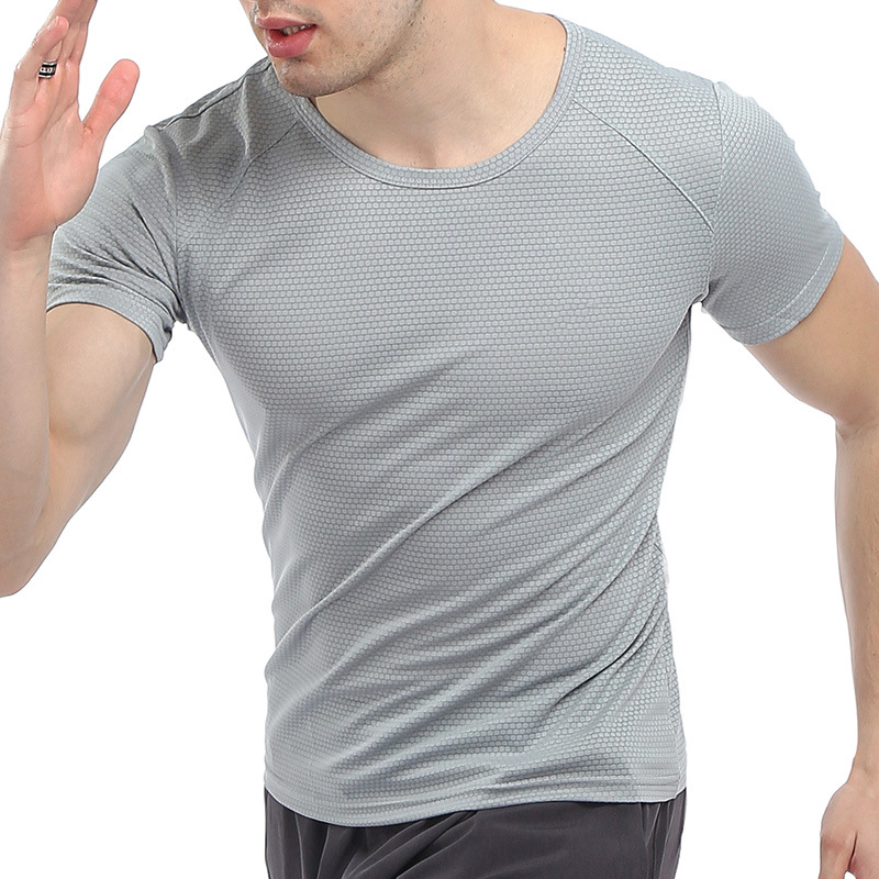 Cross-Border Independent 2024 Summer New Men's Quick-Drying T-Shirt Youth Plus Size Mountaineering Round Neck Short-Sleeved T-Shirt