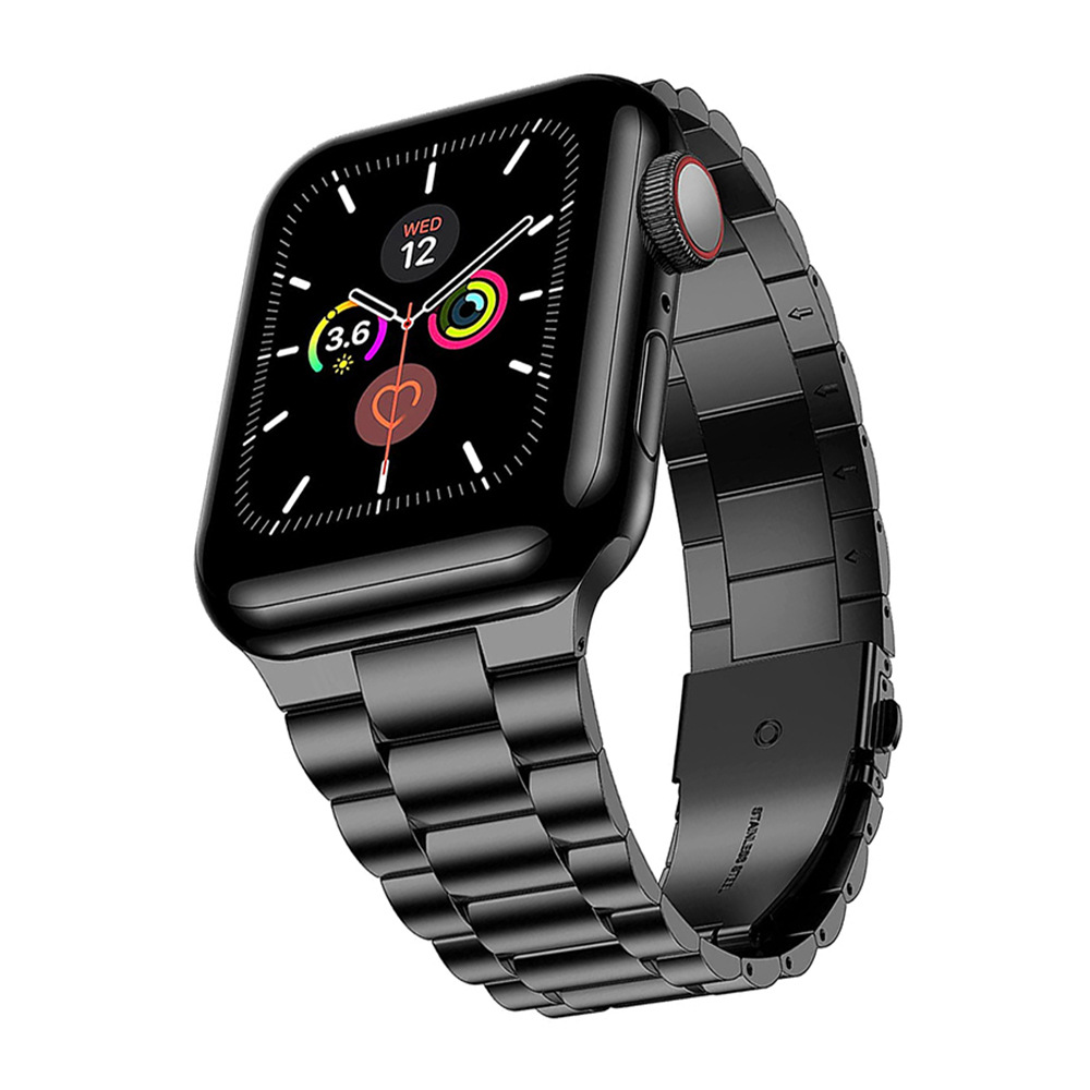 Picture of Suitable for Apple Watch S10 Stainless Steel Thin Metal Three-Bead Integrated Strap