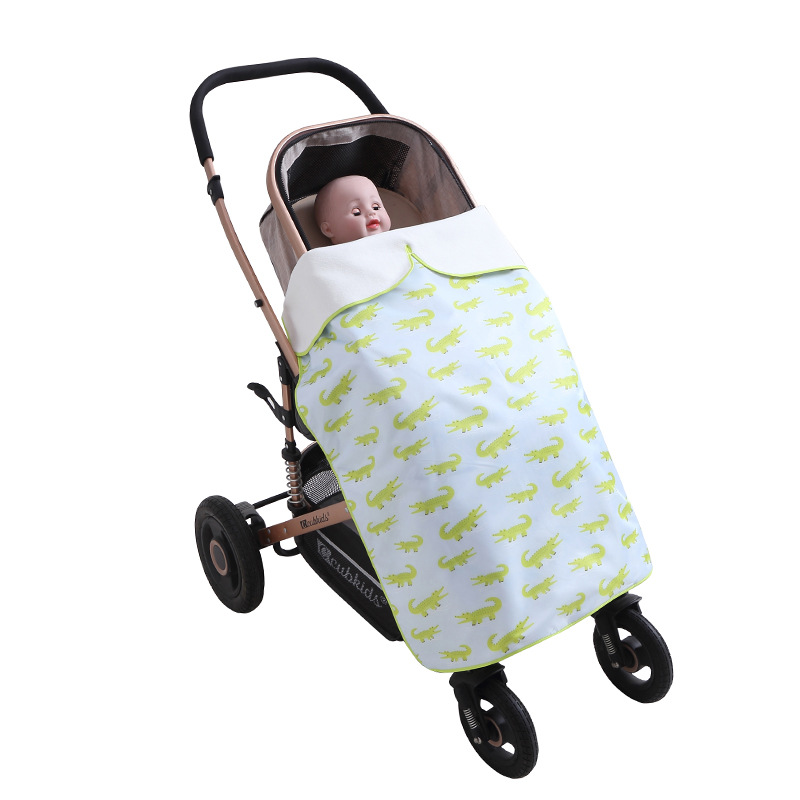 Picture of Autumn and Winter Baby Stroller Windshield Cover Blanket Strap Waist Stool Weatherproof Baby Blanket Thickened Warm Fleece