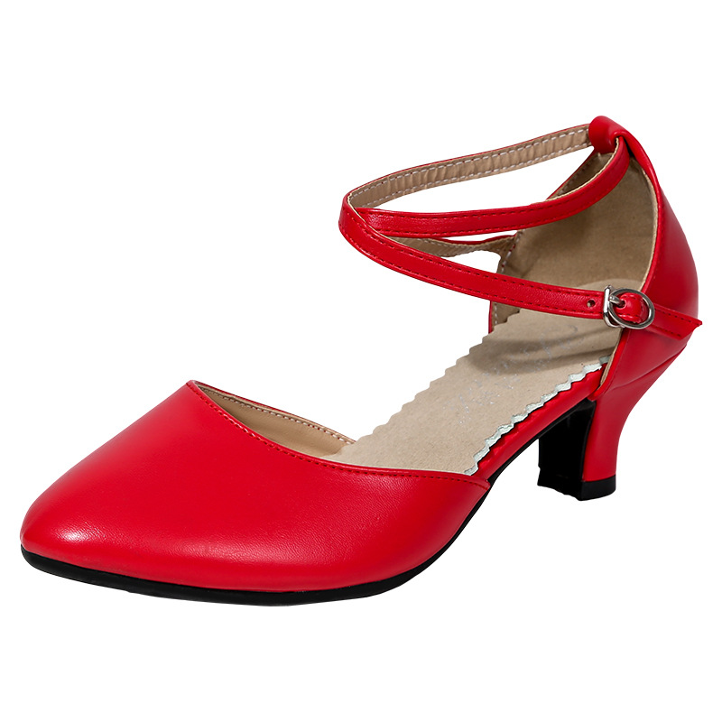 Picture of 2024 Spring and Summer New Square Dance Shoes Genuine Leather Women Dance Shoes Latin Dance Shoes Sandals Dance Shoes Cross-border Products