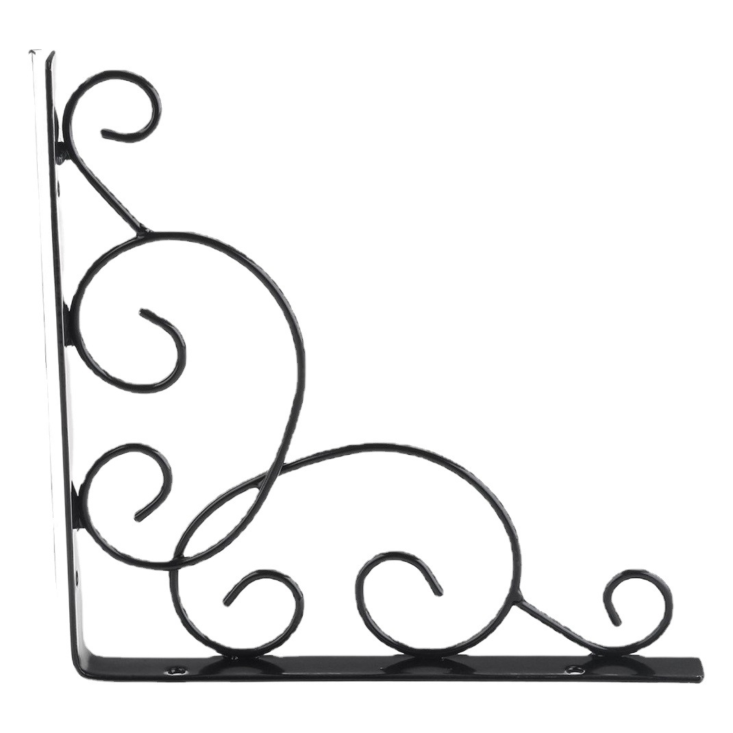 Iron Bracket Wall Bookshelf Wall Decoration Wall Hanging Fixed Right Angle Black and White One-word Shelf Support Laminate