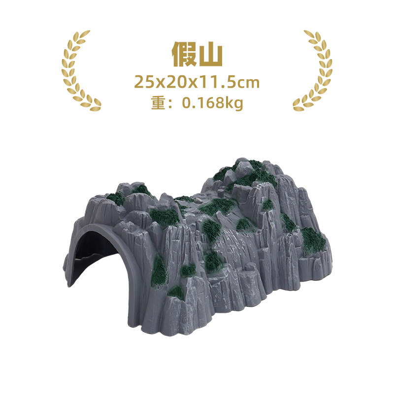 Picture of Children's wooden train track scene building accessories cave tunnel compatible Thomas train 2-6 years old