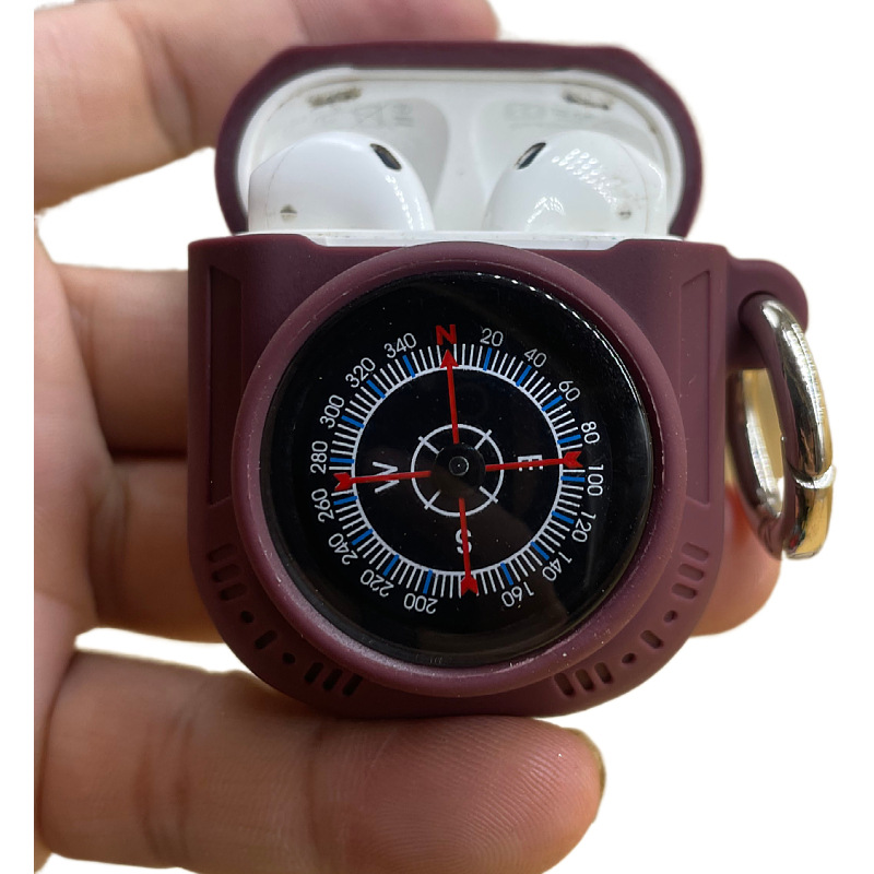 Picture of Suitable for Apple Airpods 1/2 silicone protective case with compass style protective case thick creative earphone case