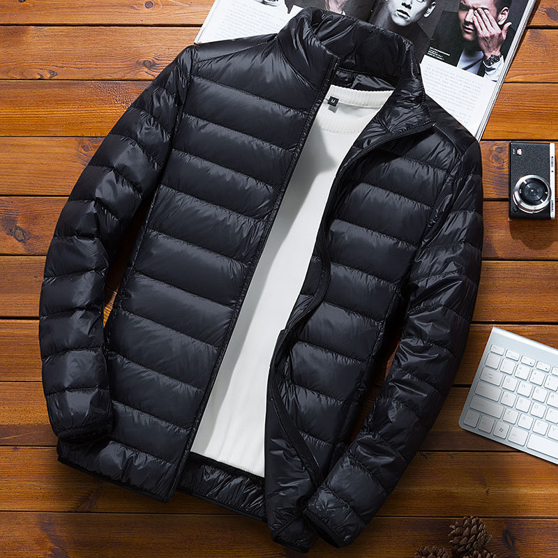 Picture of Autumn and Winter New Light Down Cotton-padded Jacket Men's Short Vertical Collar Hooded Casual Trendy Brand Couple Casual Cotton-padded Jacket