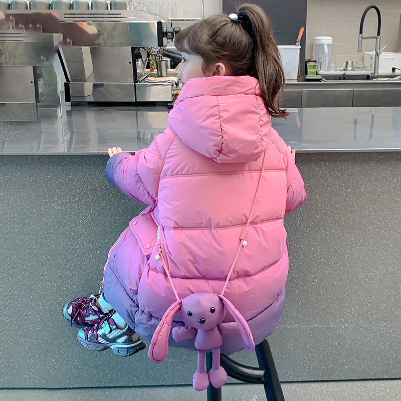 Picture of Girl's Down Jacket 2024 Autumn and Winter New Children's 90 White Duck Down Thickened Jacket Girl's Winter Mid-length Top