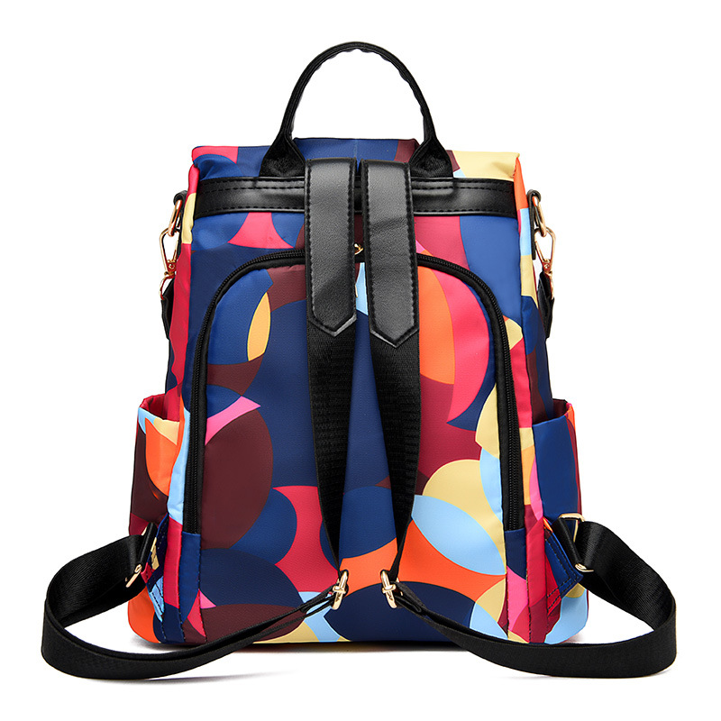 Picture of Manho new ladies shoulder European and American outdoor travel backpack geometric pattern Oxford cloth student bag large wholesale