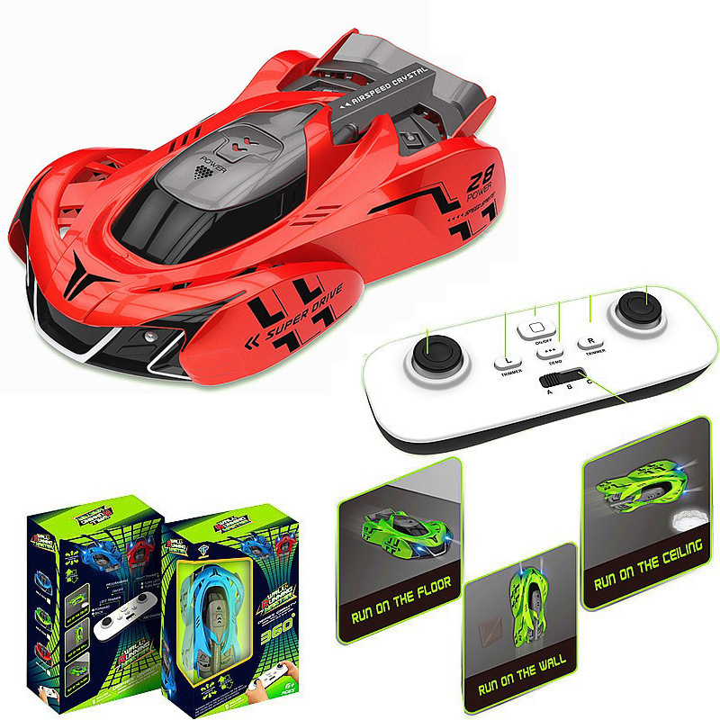 Picture of Children's Light Chasing Wall Climbing Car Remote Control Car Laser Wall Suction Infrared Wall Stunt Programming Racing Boy Toy