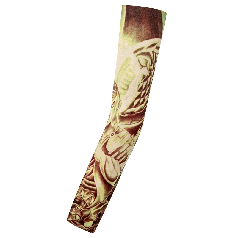 Picture of Outdoor Sleeve Tattoo Sleeve Seamless Men's and Women's Flower Arm Riding Sunscreen Sleeve Tattoo Arm Gifts