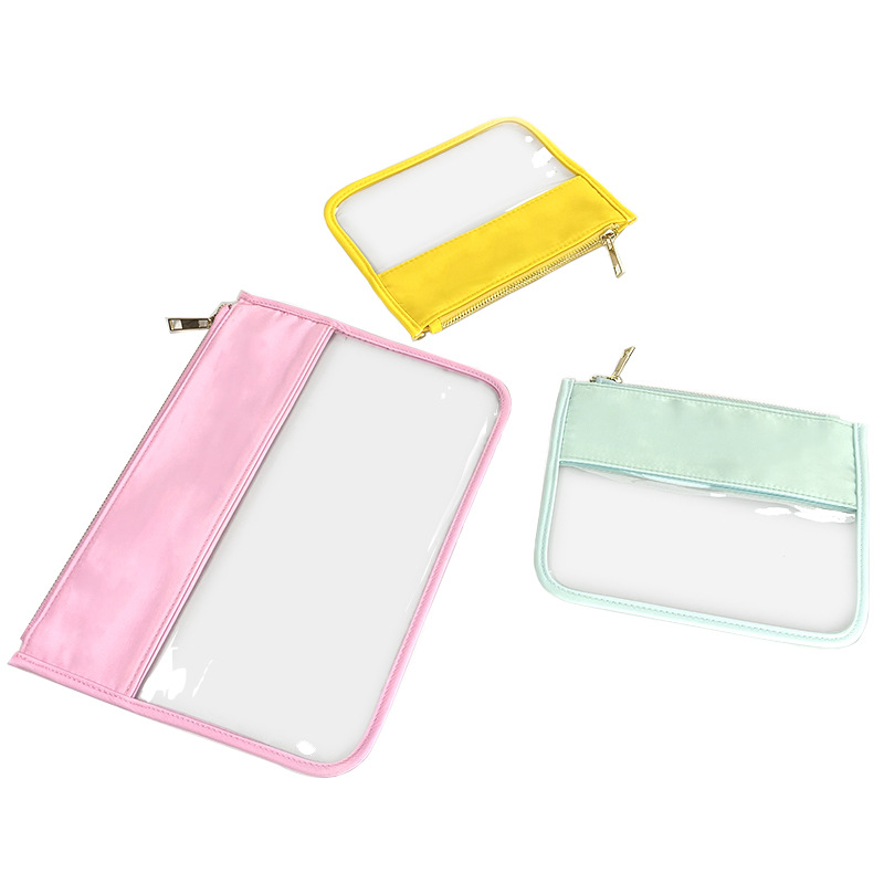 Picture of Simple PVC Transparent Shrunken Bag Waterproof Cosmetic Bag Beach Waterproof Mobile Phone Bag S/M Large Capacity Breathable Cosmetic Bag