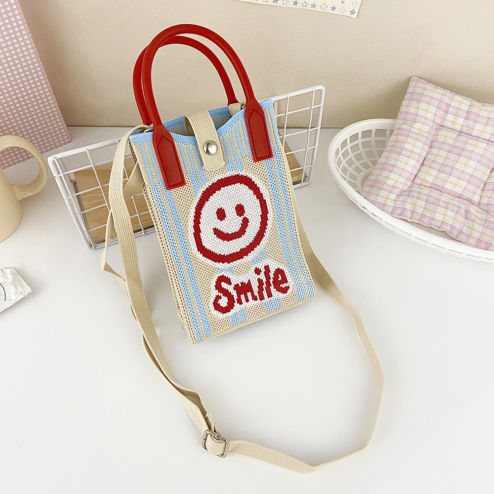 Picture of Shoulder Crossbody Mobile Phone Bag Cute Knitted Hand Bag Cartoon Large Capacity All-match Coin Purse Handbag Wholesale