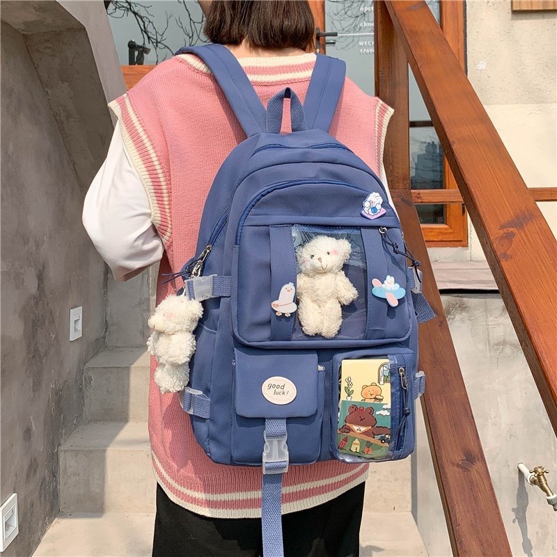 Picture of Ins-style Large Capacity Senior high school Student Schoolbag Women's Korean-style Harajuku ulzzang Cartoon Backpack for Junior High School Students Backpack