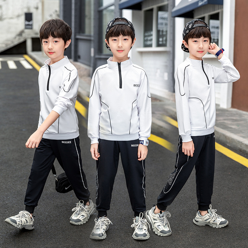 Picture of Boys' Spring 2025 New Spring Clothing Children's Spring and Autumn Children's Clothing Korean Style Sports Sweatshirt Suit Western Style Medium and Large Children's Trendy