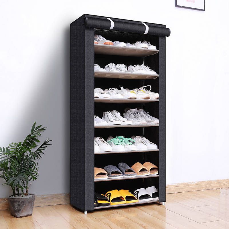 Picture of Simple Shoe Rack Multi-layer Steel Pipe Assembly Dustproof Shoe Cabinet Student Dormitory Home Storage Cabinet Economical Shoe Cabinet Shoe Rack