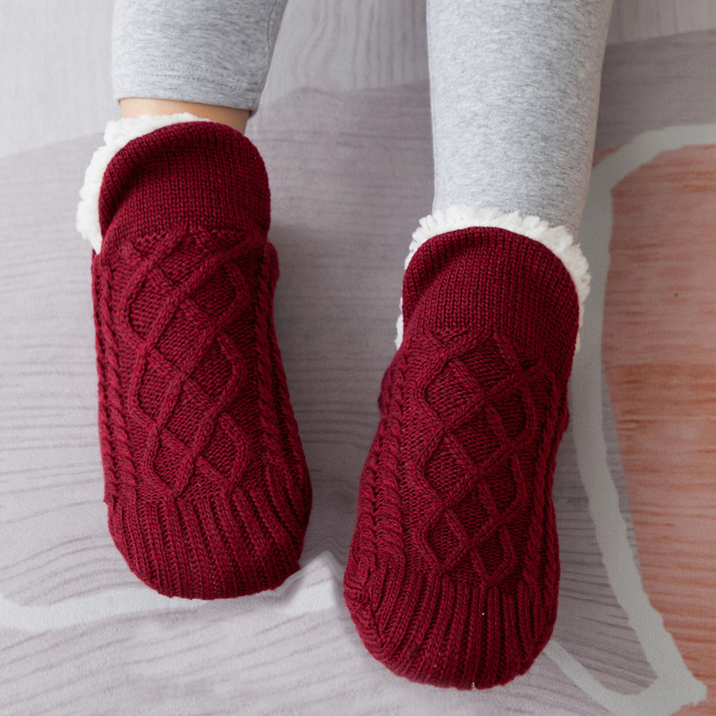Picture of Children's floor socks fleece-lined thick socks winter warm autumn and winter girls baby non-slip coral fleece indoor socks