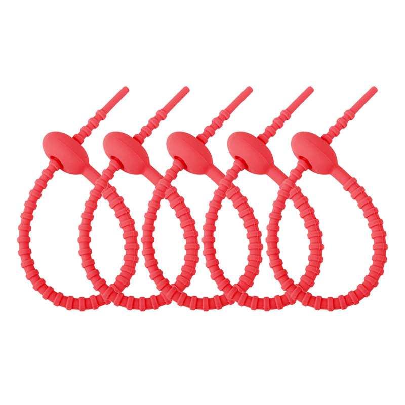 Picture of 180mm color silicone cable tie jewelry pendant stationery multifunctional lanyard data cable storage finishing winder