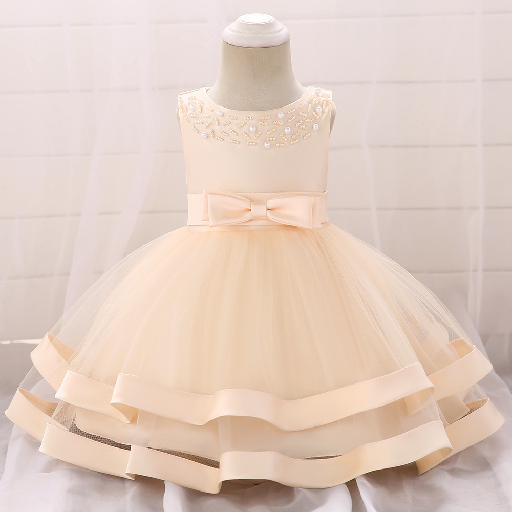 Picture of ins Dress baby baby Girl Dress baby Princess Dress Dress Bow baby Year Old Girl Dress