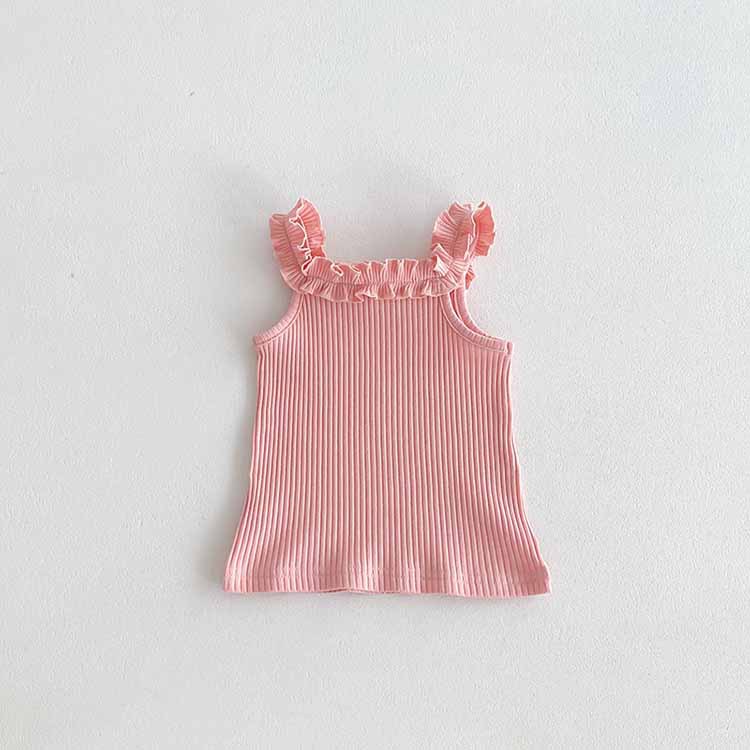 Picture of 2025 New Summer Girls Camisole Thin Section Baby Girl Lace Suspender Top Sleeveless t Fashionable and Versatile