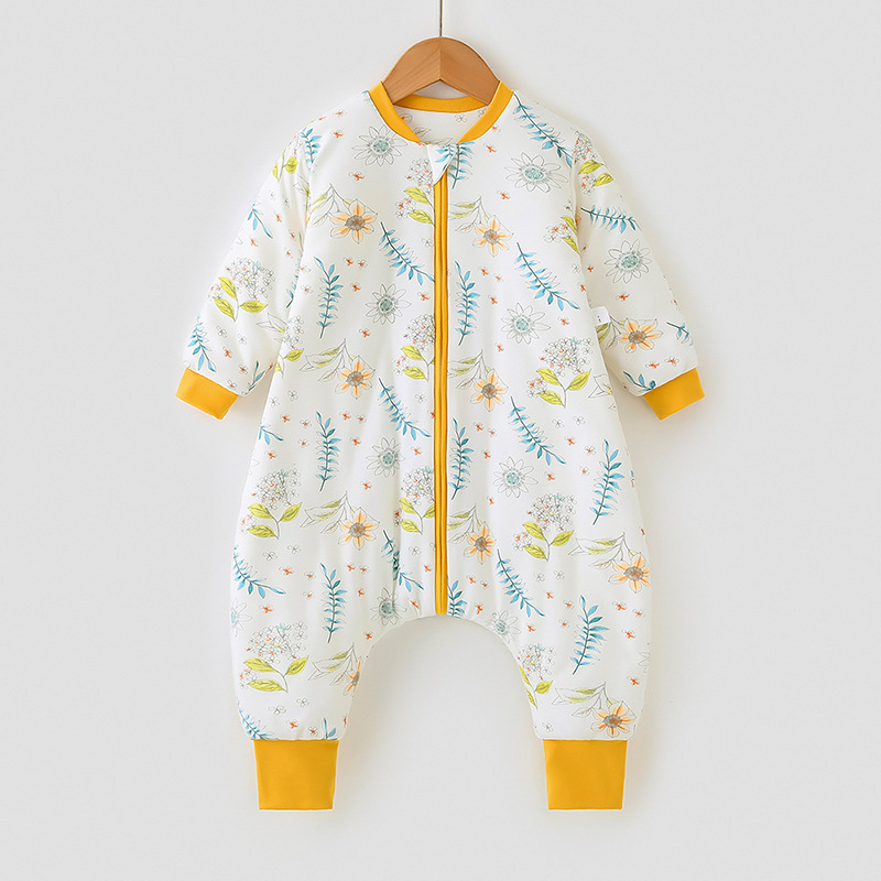 Picture of New Spring & Fall Infant Cotton One-Piece Harem Cartoon Double-Layer Split-Leg Sleeping Bag Split-Leg Baby Anti-Kick Home Children's Clothing
