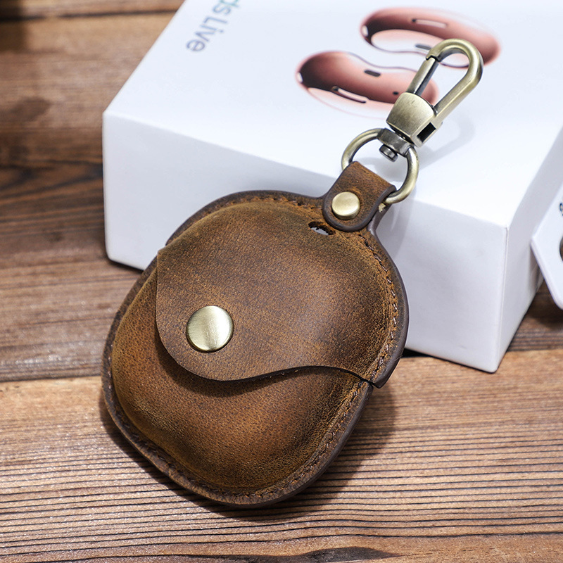 Picture of For Samsung Galaxy buds2 headset set crazy horse leather portable bluetooth headset protection set a generation of hair